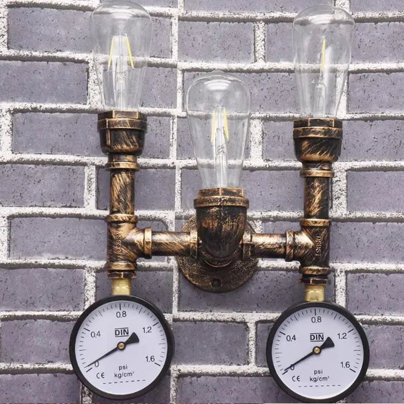 American retro industrial style E27 Edison wall lamp Steampunk tube restaurant stair aisle corridor cafe wall light Sconces bra