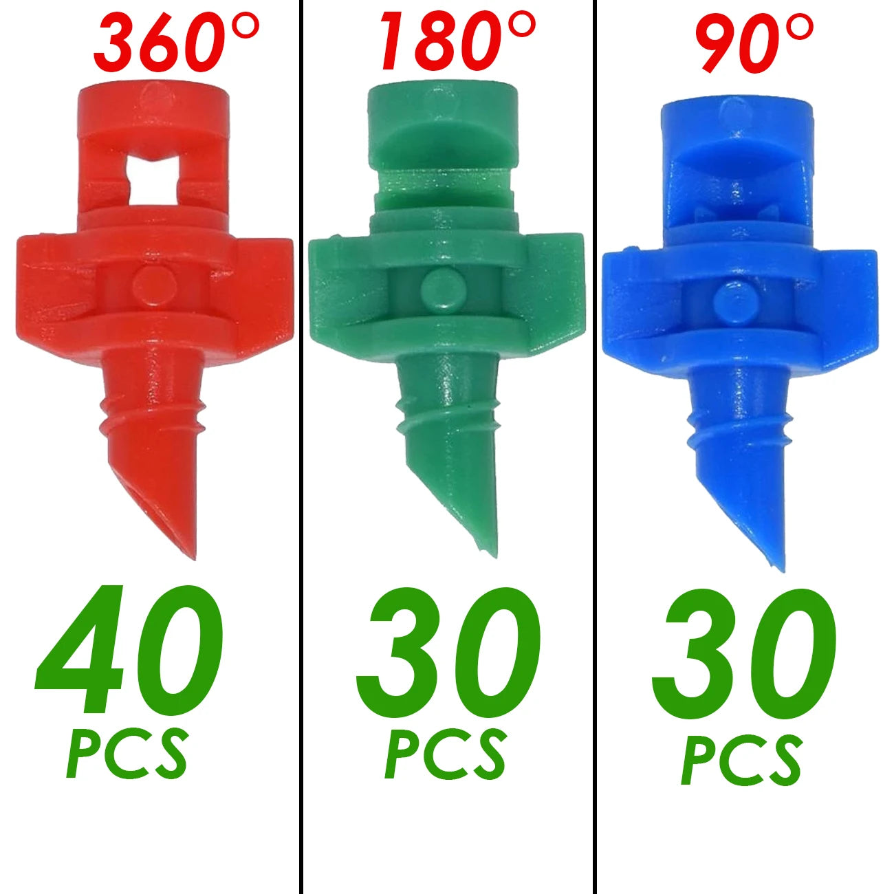 KESLA 100PCS 90/180/360 Degree Refraction Nozzle Garden Sprinkler Agriculture Irrigation Plant Spray Nozzle Misting for Flowers