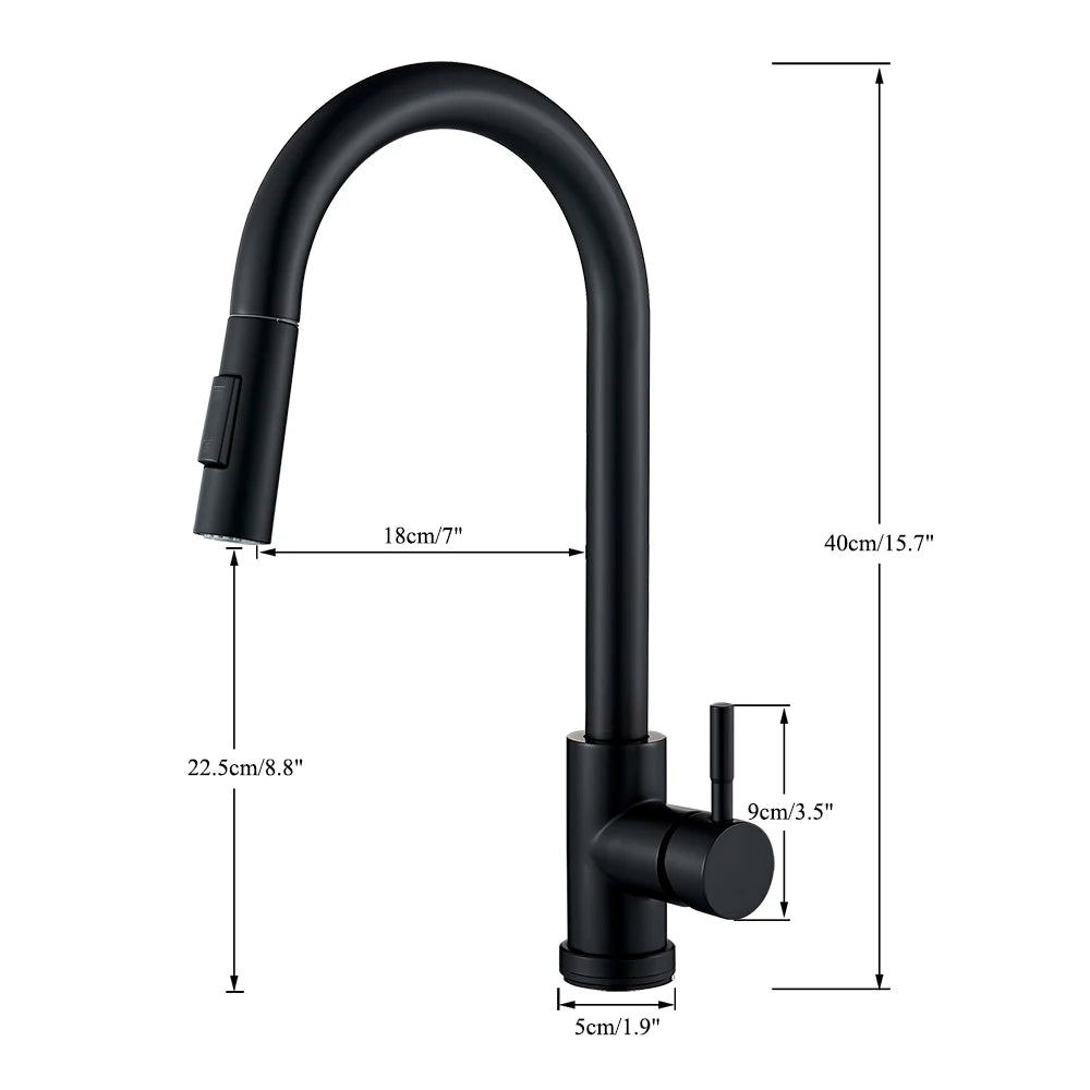 ULGKSD Sensor Kitchen Faucet Stainless Steel Touch Control Mixer Tap Hot and Cold Water Single Handle Sink Sensitive Sink Faucet