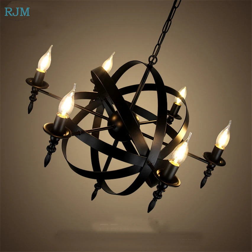 American Style Retro Vintage Loft Industrial Iron Pendant Light for Living Room Bar Restaurant Home Lighting Fixtures Decor