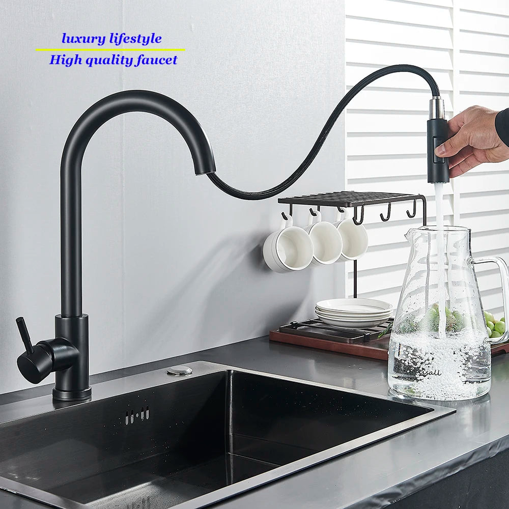 ULGKSD Sensor Kitchen Faucet Stainless Steel Touch Control Mixer Tap Hot and Cold Water Single Handle Sink Sensitive Sink Faucet