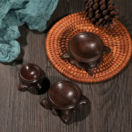 Wood Display Stand Base for Crystal Ball Sphere Globe Stone Decoration Crafts Figurines Miniatures Crystal Ball Holder Bracket