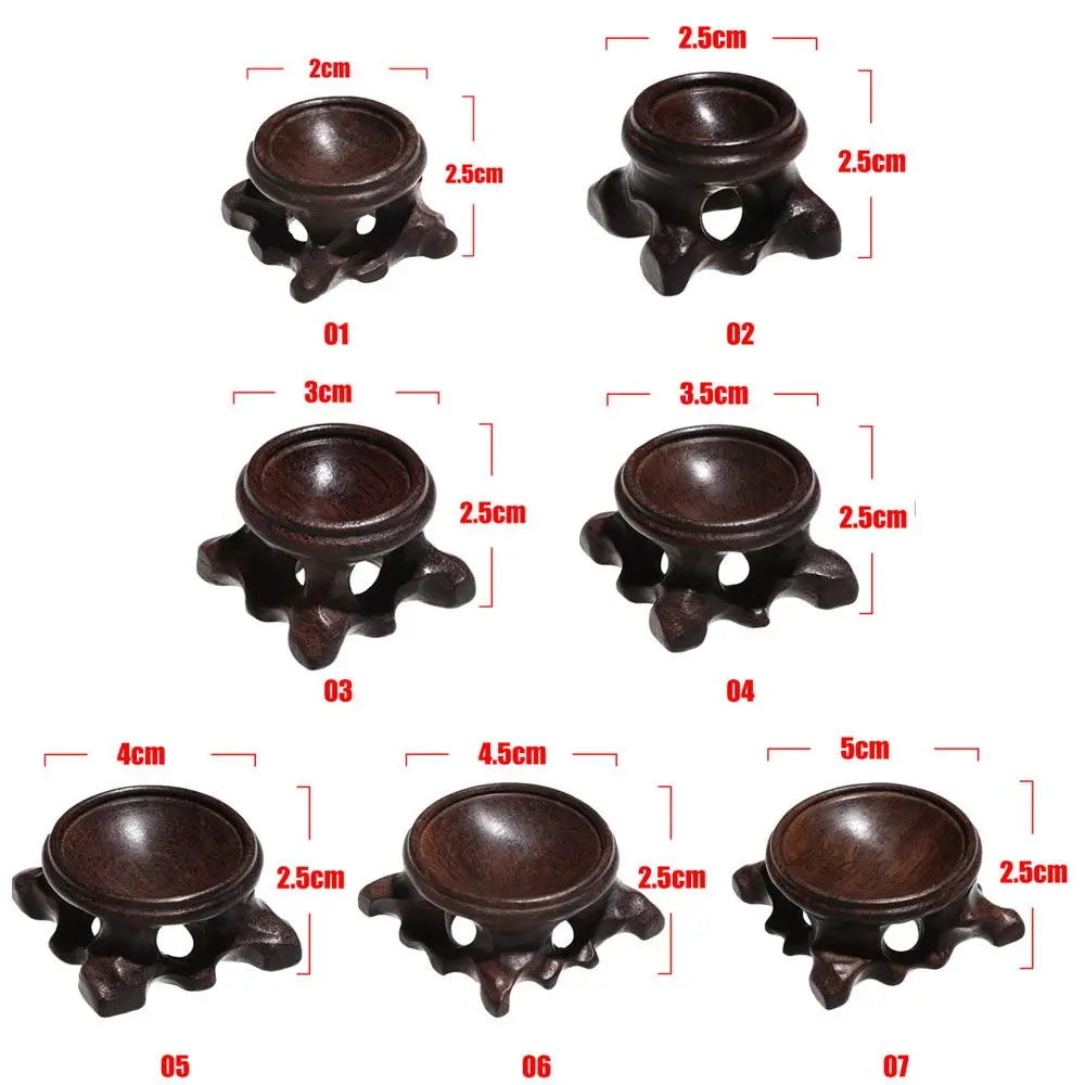 Wood Display Stand Base for Crystal Ball Sphere Globe Stone Decoration Crafts Figurines Miniatures Crystal Ball Holder Bracket