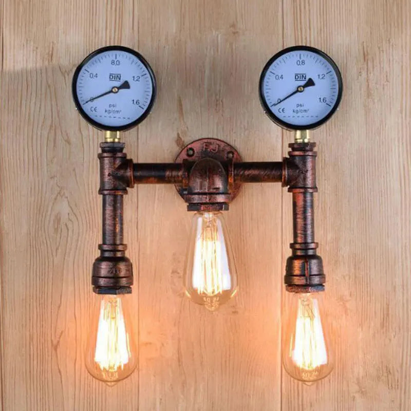 American retro industrial style E27 Edison wall lamp Steampunk tube restaurant stair aisle corridor cafe wall light Sconces bra