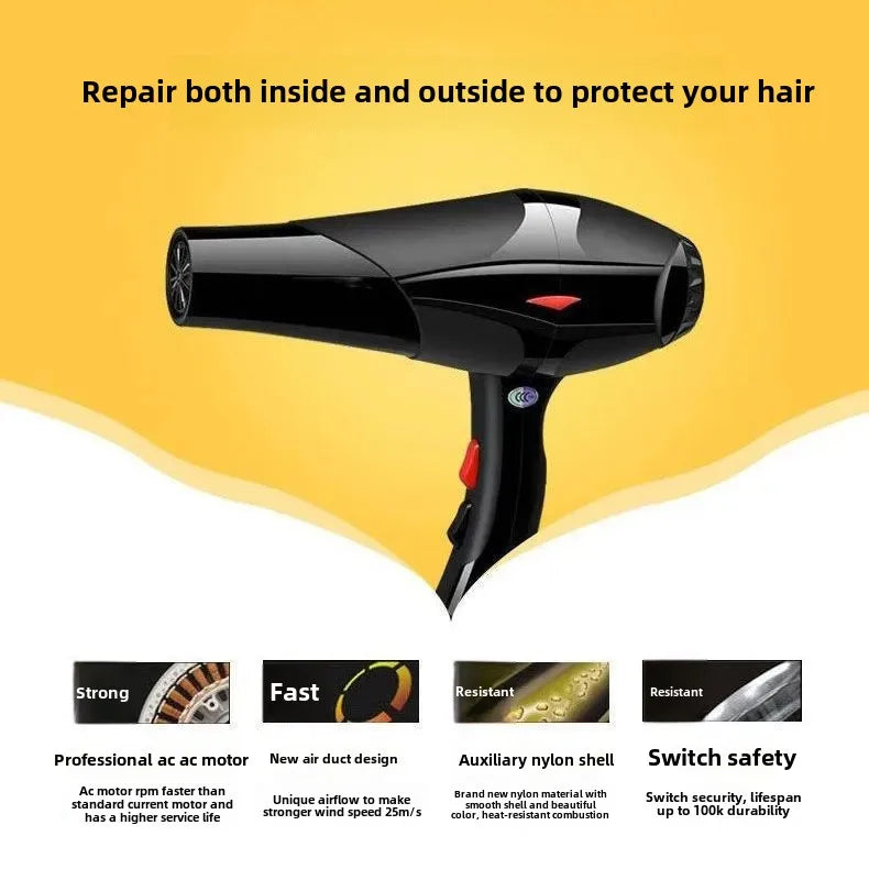 Powerful Hair Dryer For Home And Salon Non-Damaging To Hair Ideal For Students Dormitory Large Power Electric Blow Dryer