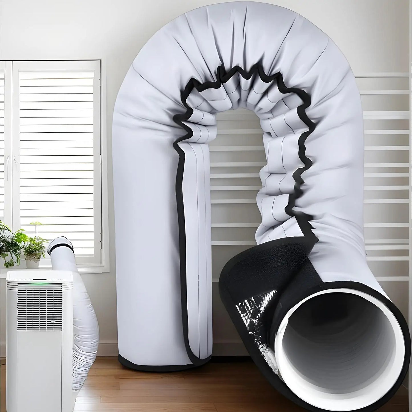 Air Conditioner Insulated Cover AC Insulated Hose Cover Wrap Portable Reusable Waterproof Sleeve Hoses Duct Vent Cover