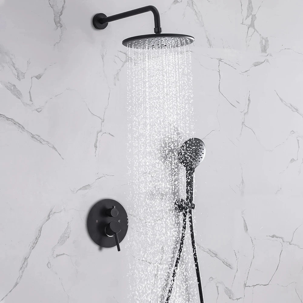 DQOK Thermostatic Shower Faucet Chrome  Bathroom  Shower Mixer Set Waterfall Rain Shower System Bathtub Faucet Taps