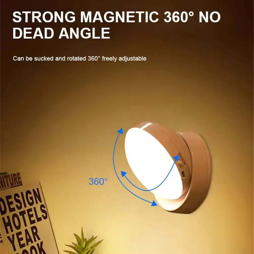 Xiaomi Night Light With Motion Sensor Lamp Rechargeable Wireless Led Rotating Magnetic Lighting For Kitchen Room Bedside Table