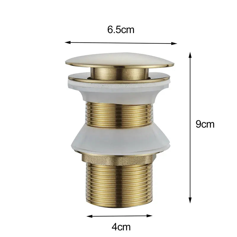 Brushed Gold Pop Up Drain Bathroom Sink Plug Drainer Black Chrome/Rose Gold/ Nickel/Gold Faucet Wash Accessories