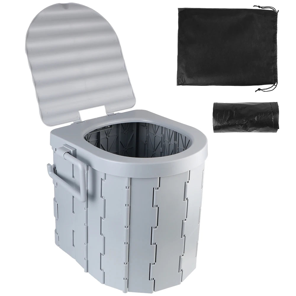 Portable Folding Toilet with Lid Travel Bucket Toilet Seat Car Folding Toilets Camping Toilet Emergency Toilet