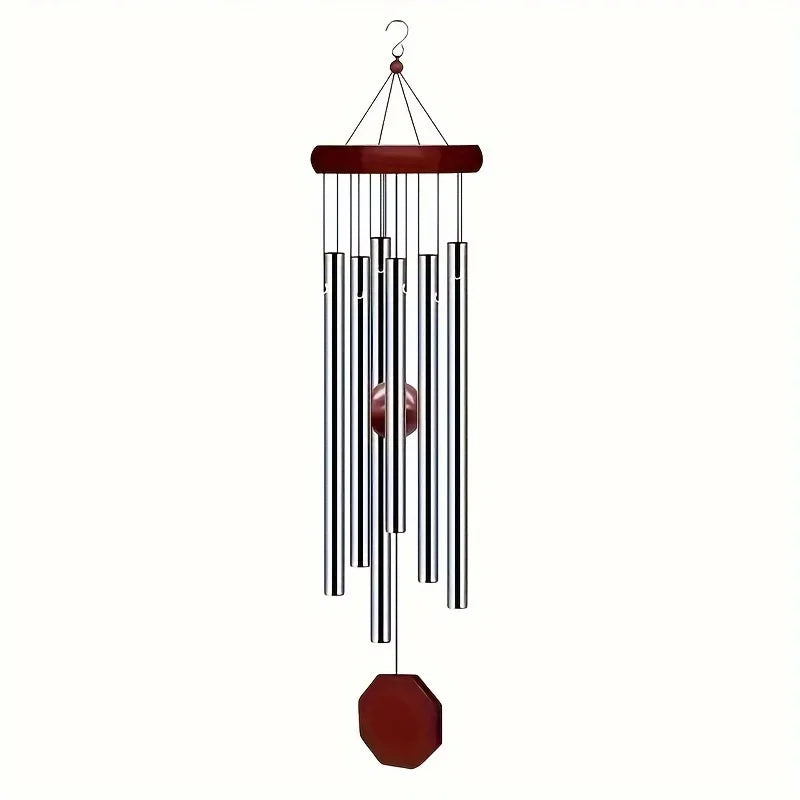 1pcs Hanging 6 Metal Tubes Solid Wood Wind Chime for Outdoor Garden Terrace Decoration Wind Chime Craft