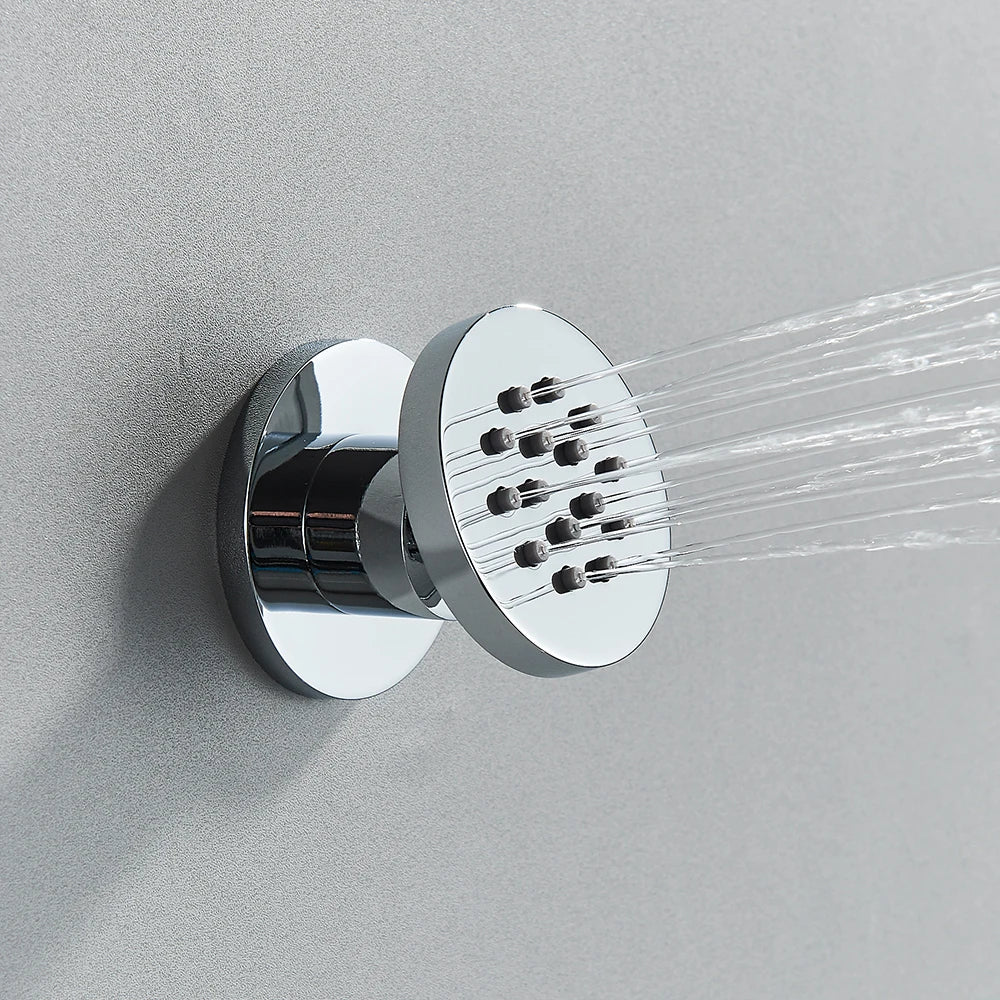 Chrome SPA Shower Sprayer Shower Body Jet Round Massage Jets Brass Bodyspray Concealed Installation Shower Jets