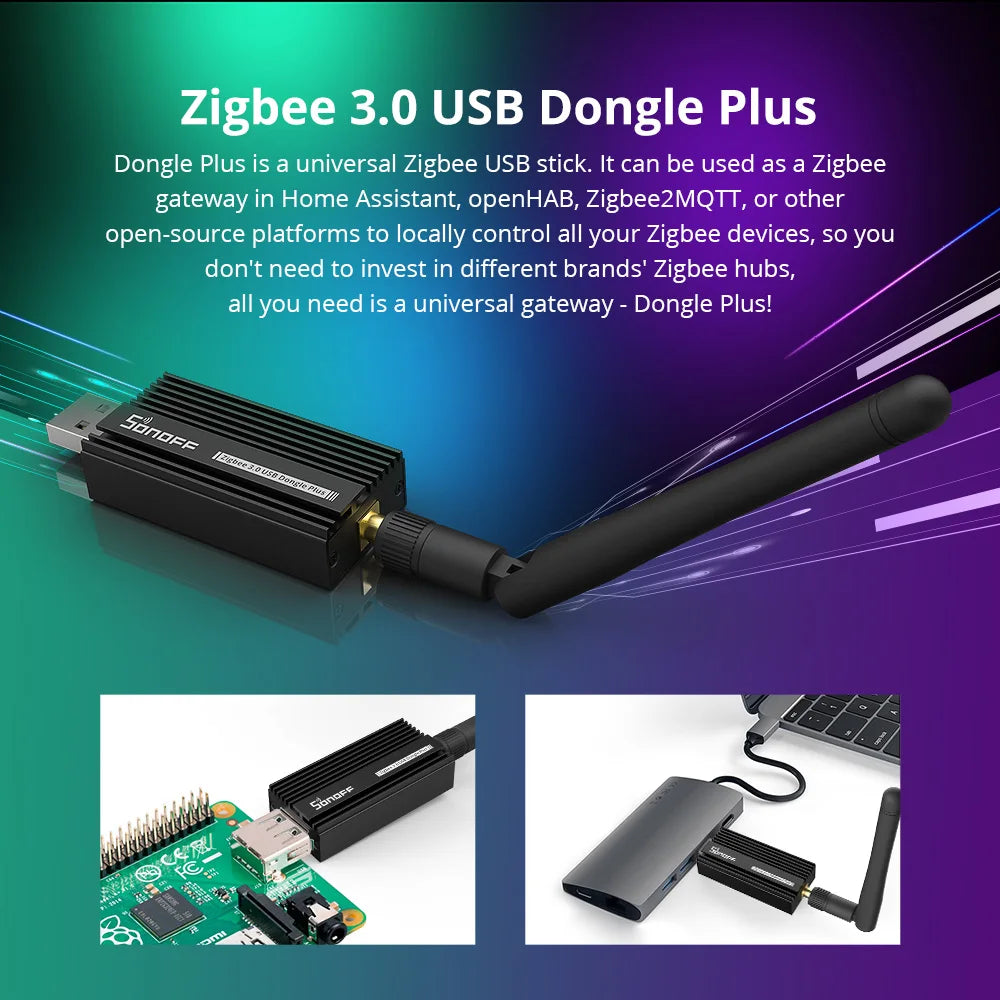 SONOFF ZBDongle-E Zigbee 3.0 USB Dongle Plus Smart Home ZigBee Wireless Gateway Support Home Assistant ZHA openHAB Zigbee2MQTT