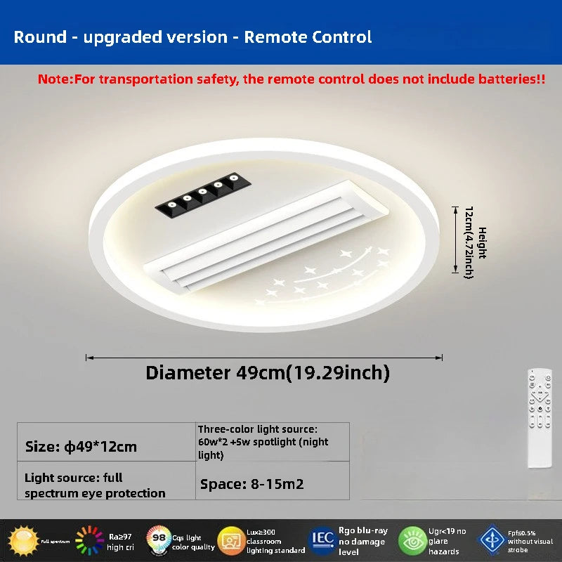 Modern Ultra Thin Leafless Ceiling Light Full Spectrum Eye Protection Ceiling Light For Bedroom Living Room Home Decoration