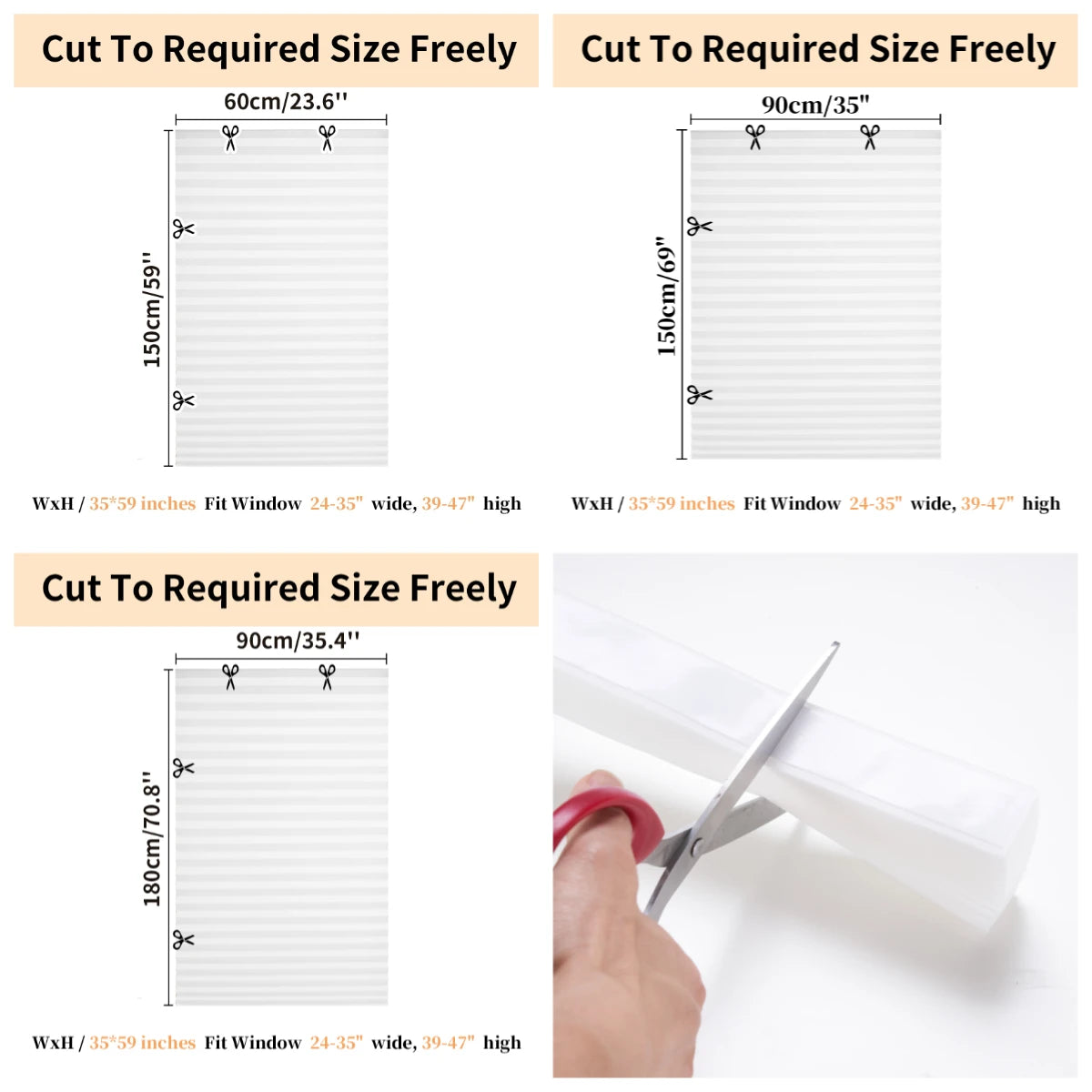 1Pc Shades Self-adhesive Half/Full Windows Nonwoven Folding Curtain Bathroom Balcony Living Room Balcony Curtains Pleated Blinds