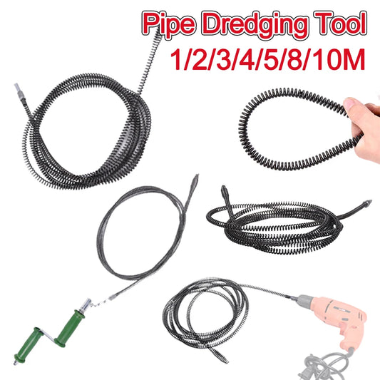 1/2/3/4/5/8/10M Pipe Dredging Tool Spring Pipe Sewer Pipe Unblocker Bathroom Kitchen Drain Cleaner Sink Basin Clogged Remover