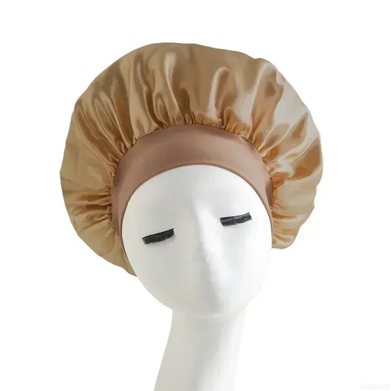 Women Satin Solid Sleeping Hat Night Sleep Cap Hair Care Bonnet Nightcap For Women Men Unisex Cap Bonnet De Nuit Shower Turban