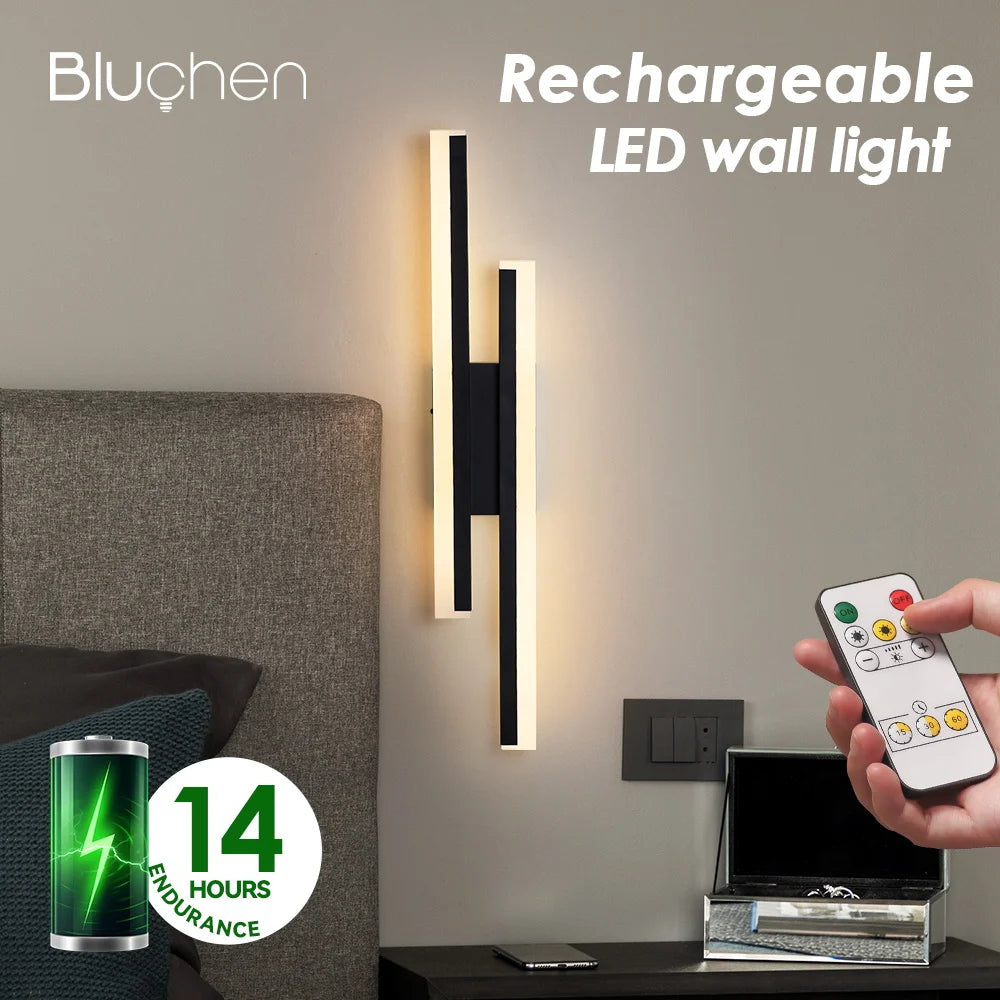 Battery Operated Wall Lamp Usb C Modern Wirless Wall Lights Rechargeable 4400mAh Wall Lighting Fixtures Indoor for Living Room