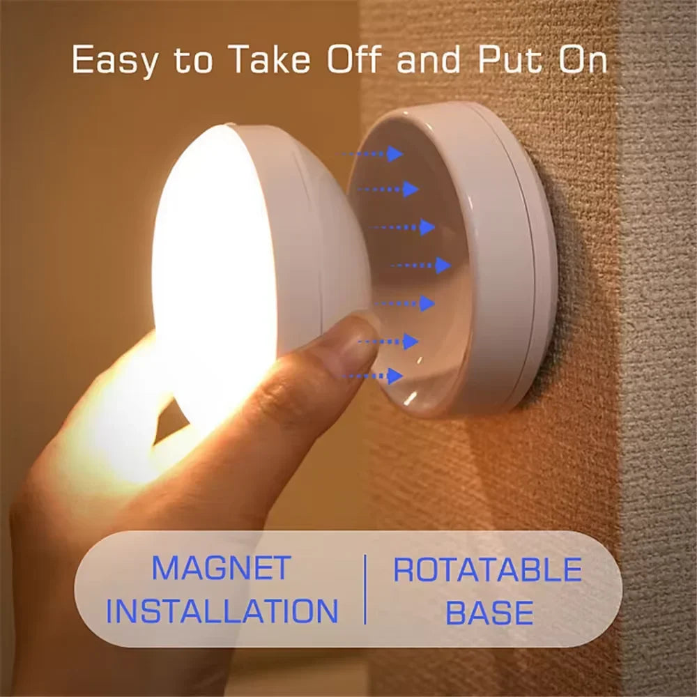 Xiaomi Night Light With Motion Sensor Lamp Rechargeable Wireless Led Rotating Magnetic Lighting For Kitchen Room Bedside Table