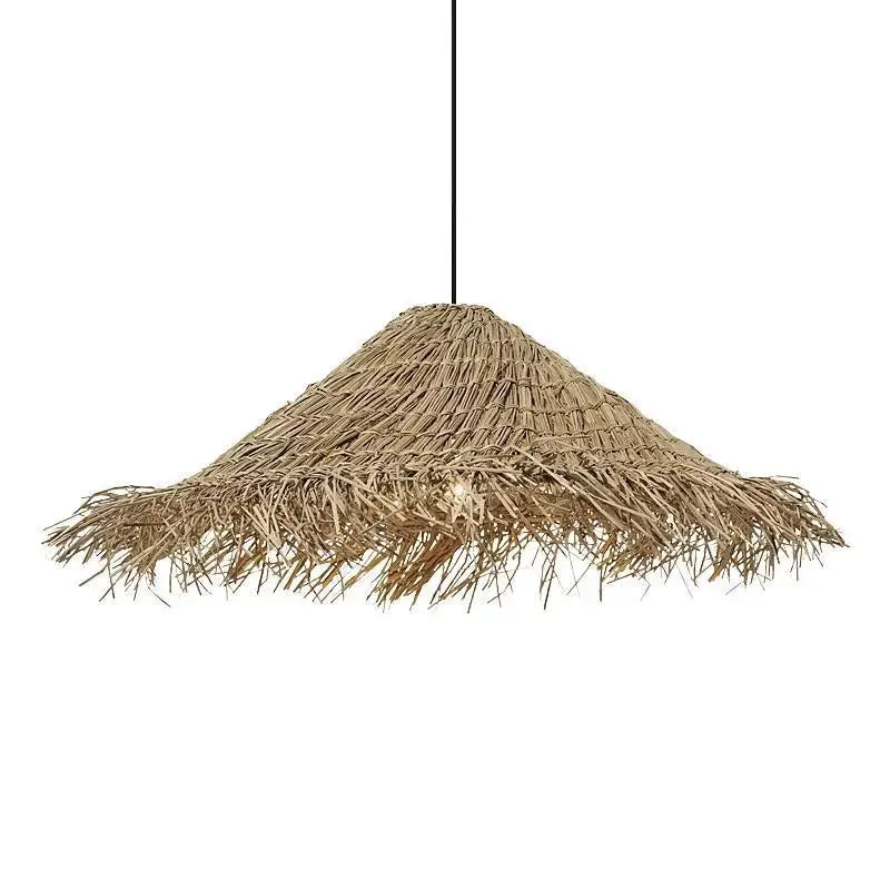 Japanese Handmade Rattan Woven  Wabi Sabi Wind Vine Art Pendant Light Simple Retro Homestay Light Warm Light Bulb