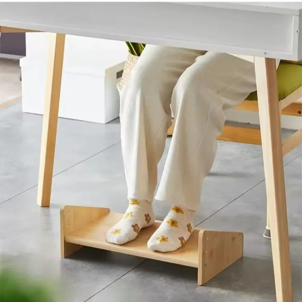 Office Footstool Bathroom Footstool Bamboo Product Sloping Small and Flexible Large Stool Adjustable Foot Pedal Under The Table