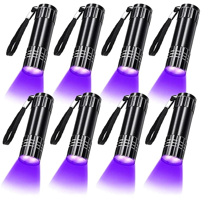 Mini UV Flashlight Ultraviolet Lamp 395-400nm Black Light Flashlights UV Torch UV Light Detector for Pet Urine Stain Dry Stain