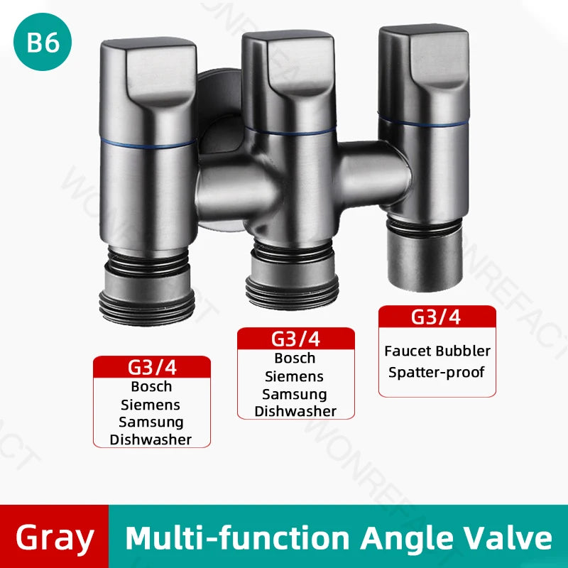 G1/2  Multi Function Washing Machine Faucet Brass Water Stop Quick Opening Angle Valve Wall Mounted  Bathroom Tool Accessories