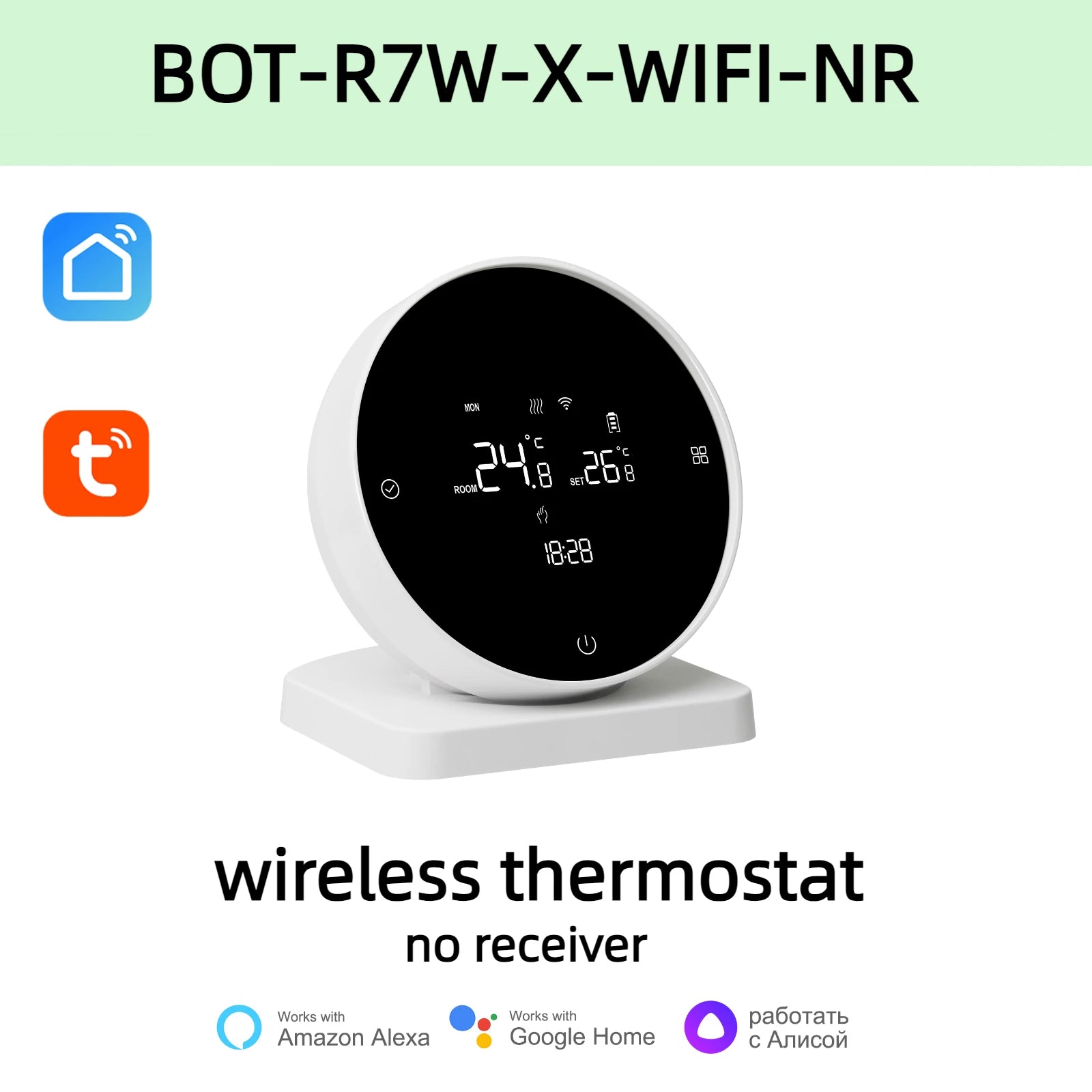 Beok Zone Heating 8-channel Wireless Thermostat Controller Central Smart Heating for Gas Boiler Water Floor Actuator System