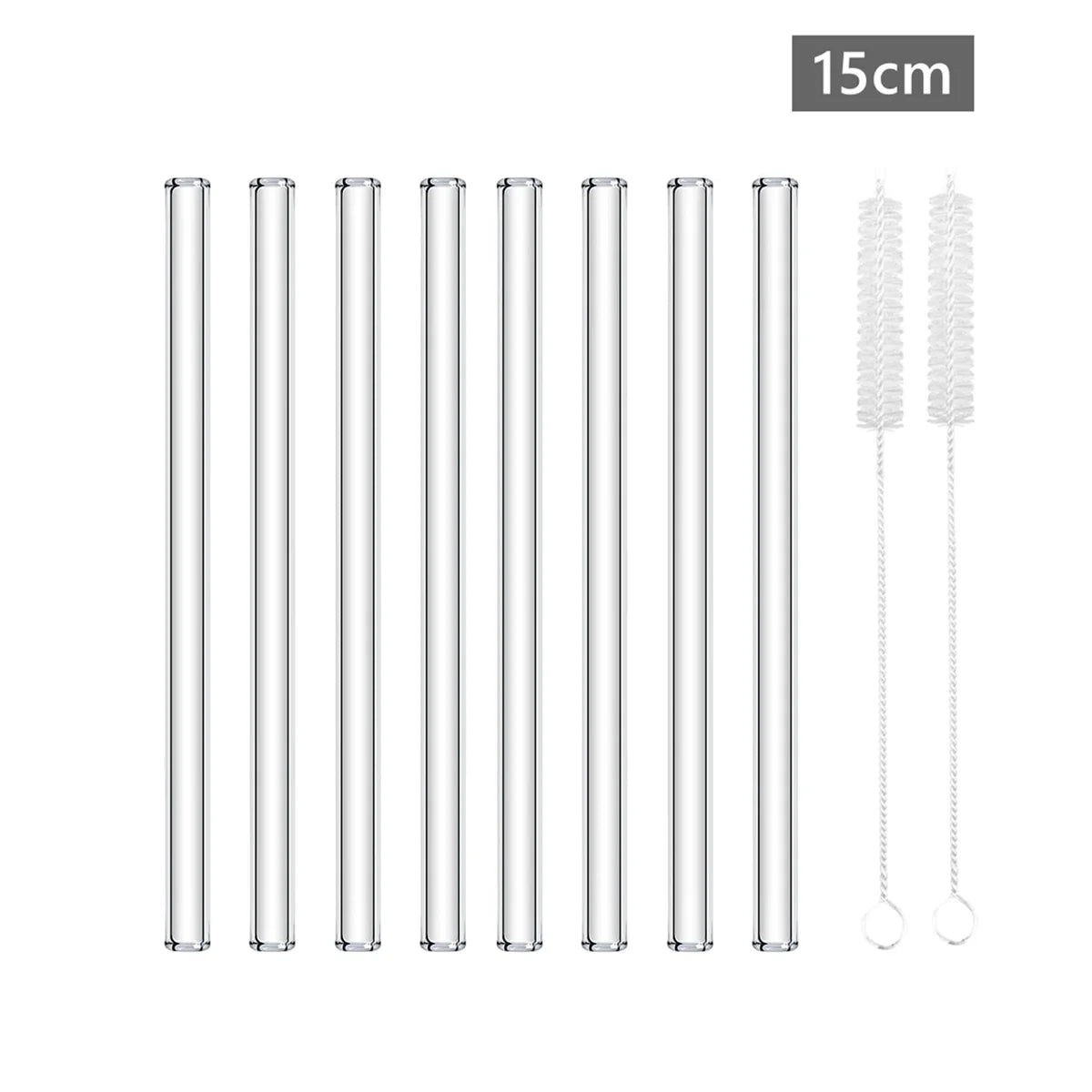 4/8pcs Reusable Glass Straws Eco-friendly Drinking Straws for Smoothies Milk Coffee Drinks Bar Accessories Short Cocktail Straws