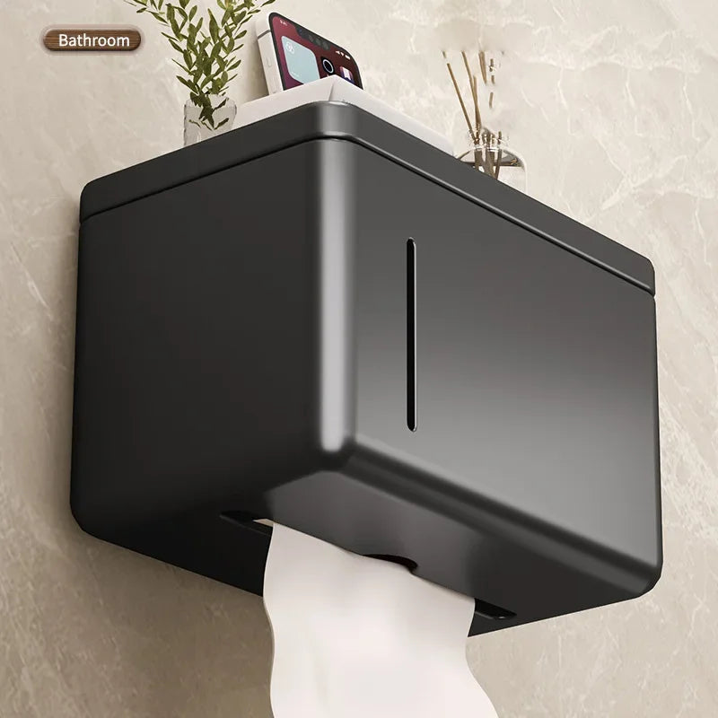 Toilet paper holder wall mounted waterproof roll paper holder toilet paper towel drawer storage rack bathroom accessories
