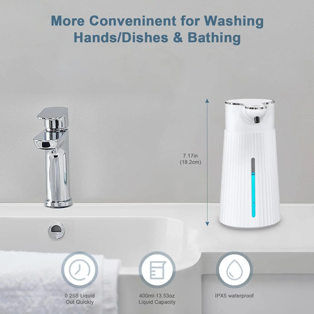 400ML Light Display Wall-Mounted Desktop Infrared Automatic Smart Sensor Soap Dispenser Hand Dish Sanitizer Pump Washing Machine