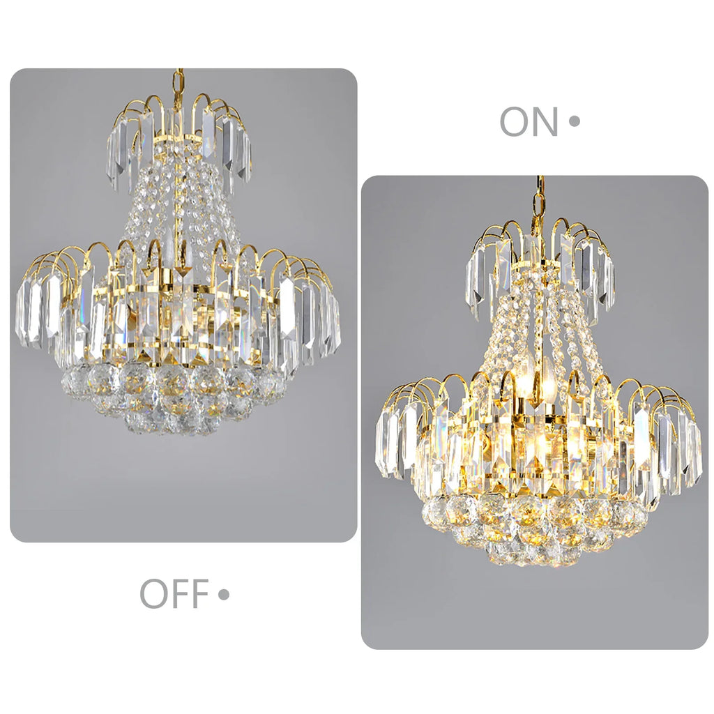 LED Kitchen Elegant Lamp Crystal Chandelier Ceiling Light Living Room Lighting Luxury Classic Lamp Classic Droplet Pendant Light