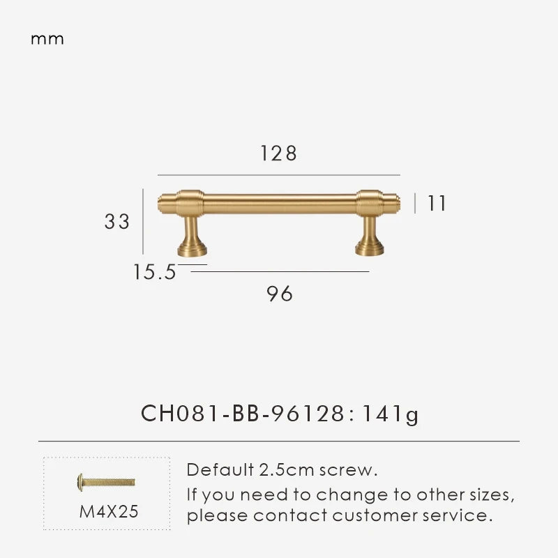 Nurlin Solid Brass French Style Luxury kitchen Cabinet Knobs Wardrobe Drawer Doors Handle Tbar