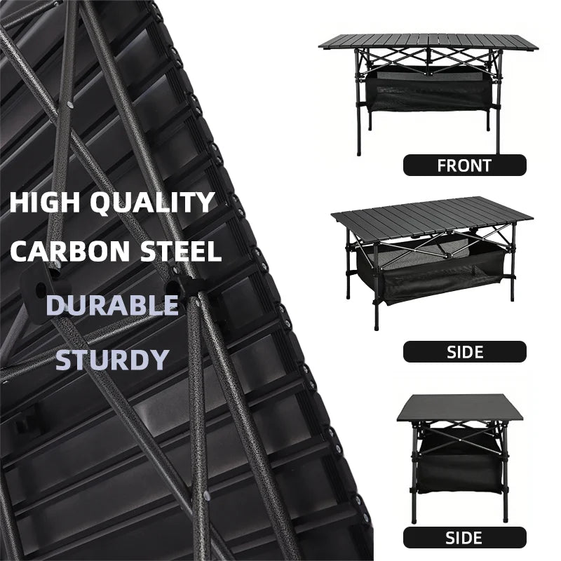37.4'' Portable Outdoor Folding Camp Table, Ultra-light with Mesh Storage Pouch, Ideal for Indoor Use, Outdoor Activities,