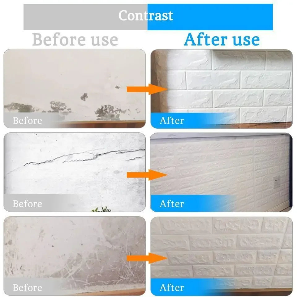 70cm*1/2/5/10m Brick DIY Wallpaper Foam Panels 3D Wall Stickers Self-adhesive Home Decor Living Room Kitchen Decor