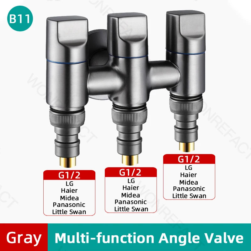 G1/2  Multi Function Washing Machine Faucet Brass Water Stop Quick Opening Angle Valve Wall Mounted  Bathroom Tool Accessories
