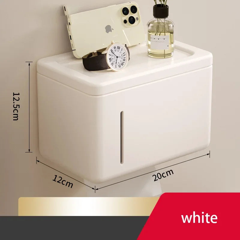 Toilet paper holder wall mounted waterproof roll paper holder toilet paper towel drawer storage rack bathroom accessories