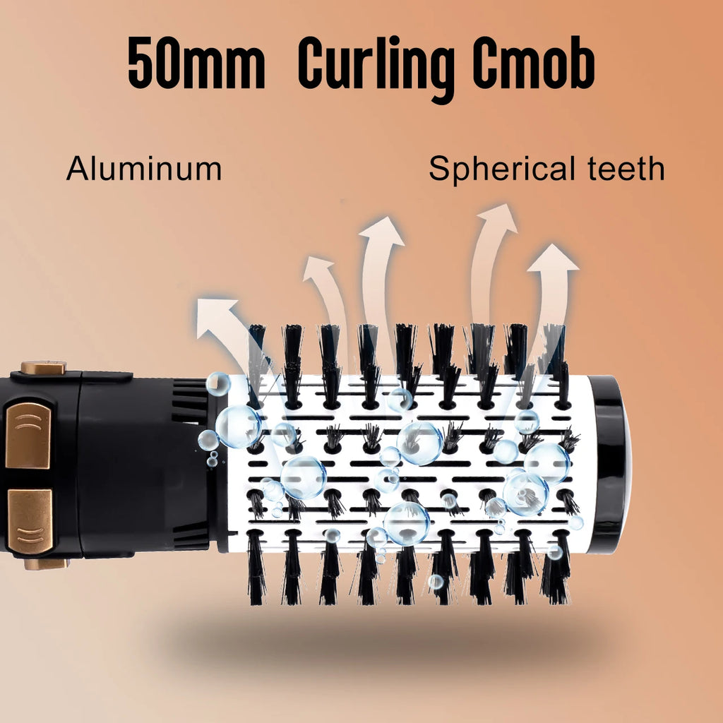 Hatteker EU 4-Head Hair Dryer Hot Air Brush Strong Wind Electric Straightener Curler Roller Comb Blower Styling Tool for Women