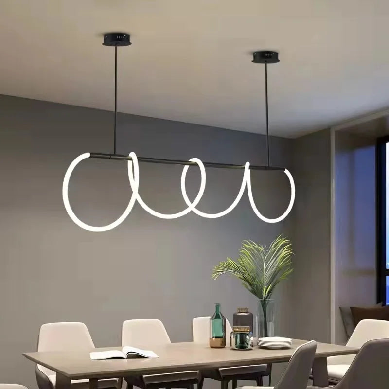 LED Long Pendant Light, Dining Room Pendant Light, Modern Style Pendant Light, Ceiling Linear Light, Living Room Light 200CM