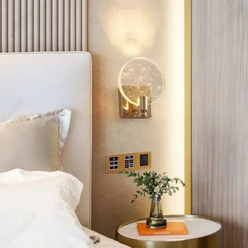 Modern Simple Crystal Bedroom Bedside Led Lights Bathroom Makeup Sconce Dining Table Wall Lamps for Room Decor Home-appliance