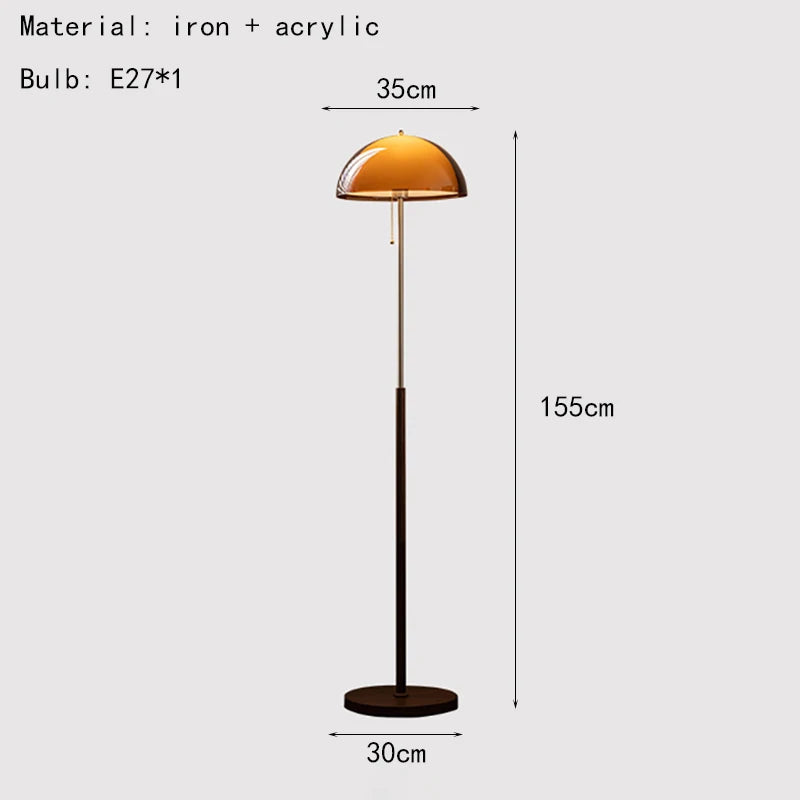 Modern Dark Brown Acrylic Lampshade Floor Lamp E27 Bulb For Parlor Bedroom EU AU US Plug Minimalist Lighting Fixtures