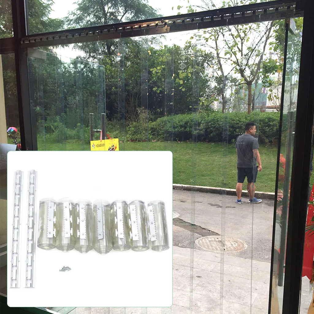 7X PVC Strip Curtain Plastic Soft Freezer Room Door Curtain Kit Hanging 18cm X2m Air-Conditioning Heat Insulation