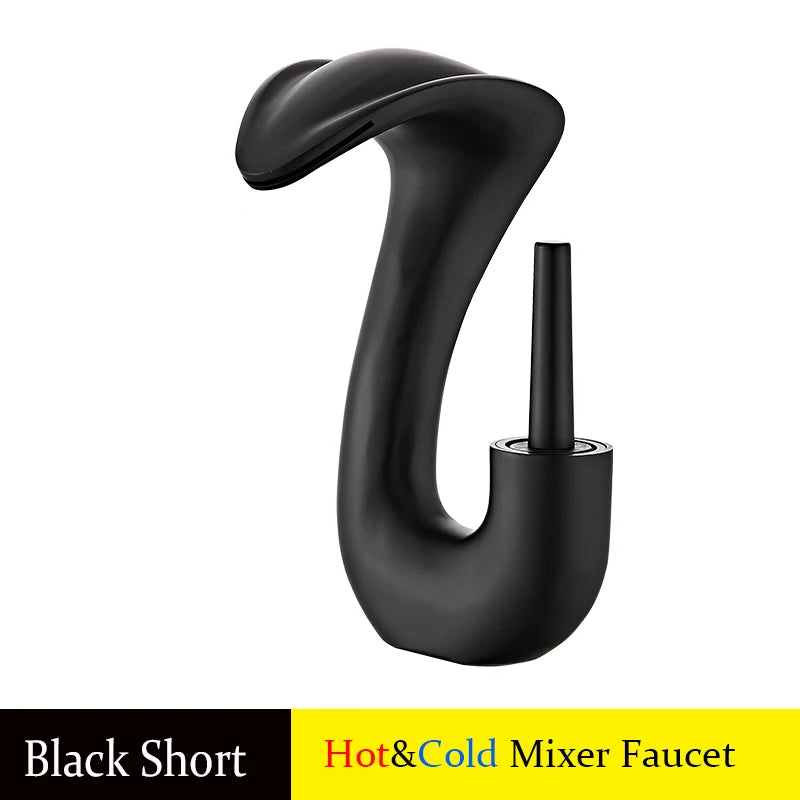 BAKALA Waterfall Chrome Single Handle Bathroom Faucet Solid Brass Dressing Table Sink Basin Tap with Drain Set