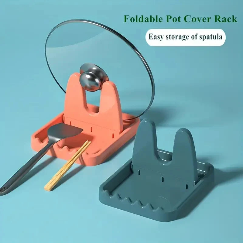 Foldable Pot Holder Plastic Spoon Holder Vertical Kitchen Storage Rack Suitable For Ladle Forks And Lid Rack Storage Rack