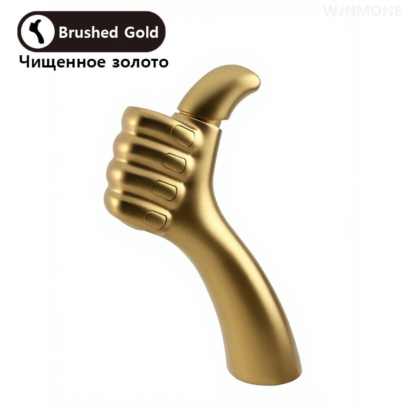 Modern Design Bathroom Sink Faucet Thumbs Bathroom Faucet Brass Mixer Basin Faucet Single Hole Deck Mounted Washbasin Water Taps