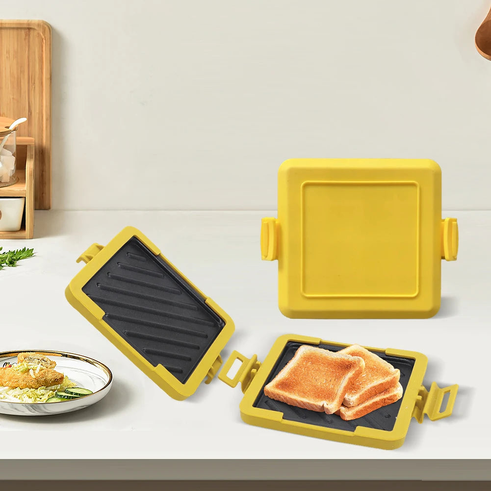 Microwavable Toast Maker No Electricity Wireless Waffle Maker Time Saving Microwave Oven Breakfast Machine for Fast Breakfast