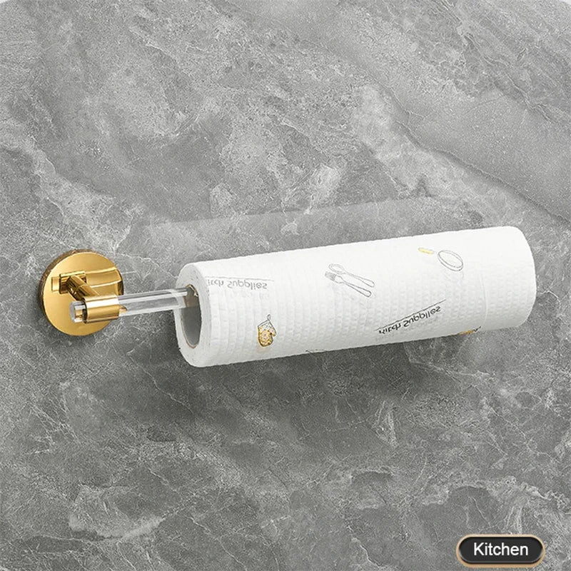 Gold and Silver Bath Towel Bar, Tissue Paper Holder Rack for Bathroom, Shelf Hanger, Toilet, Toiletries, Kitchen Accessories