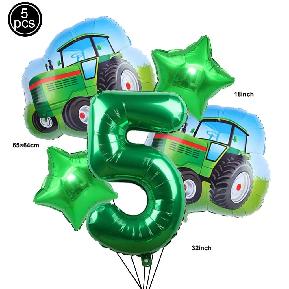 Tractor Cake Topper Green Farm Vehicle Cars Happy Birthday Cake Topper Kids Farm Tractor Themed Party Tractor Cake Decortions