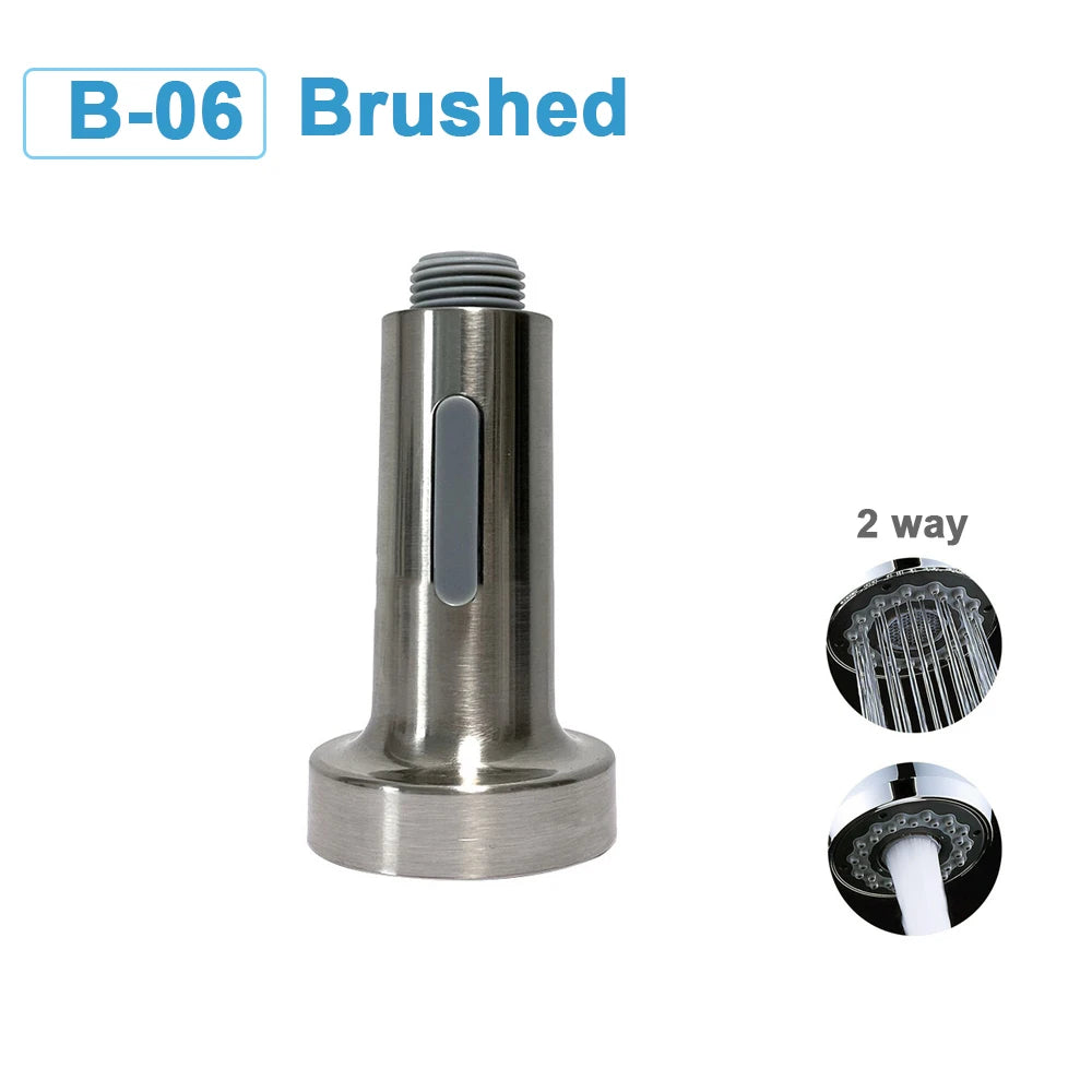 G1/2 Kitchen Faucet Head Pull Out Shower Nozzle Sprayer Bathroom Sink Tap Replacement Accessory Black Silver Golden Head Aerator