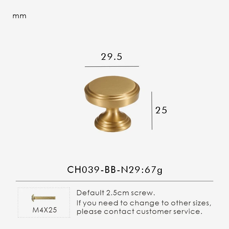 Nurlin Solid Brass French Style Luxury kitchen Cabinet Knobs Wardrobe Drawer Doors Handle Tbar